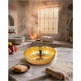 Osmanlı Motifli Hamam Tası, Metal Banyo ve El Yıkama Tası - Altın