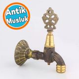 Osmanlı Motifli Musluk Bahçe Çeşme Şadırvan Balkon İçin Dekoratif Otantik Antik Musluk Pirinç Döküm