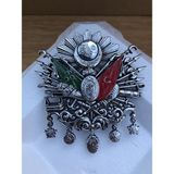Osmanlı Panjur Arması Tuğrası Metal Vidalı Küçük Boy - Krom - 9*10 cm