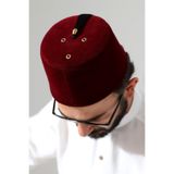 Osmanlı Püsküllü Kadife Fes - Okul Gösterisi Yöresel Kostüm Fesi - Bordo Bordo