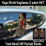 Osmanlı Sancak Tuğra Oto Kapı Sticker 2Li Sağ Sol Kapı Direk İçin Folyo Kaplama - Tuning Modifiye Görünüm