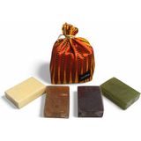 Osmanlı Sultanı 4'lü Sabun Seti - Nergis, Incir, Lavanta, Bergamot - Padişah Kesesiyle - Çok Renkli