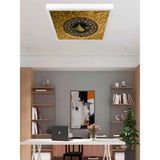 Osmanlı Tuğra Desenli LED Avize, LED TABLO,60X60 Kare, 60WATT,BEYAZ Işık Yeni Modern Armatür Avize,