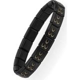 Osmanlı Üç Hilal Bayrağı Italyan Charm Unisex Çelik Bileklik SCB58 - 21 cm - Siyah