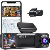 Osmo-S Dashcam Pro 2.0 4K Araç Kamerası, 1080P Arka Kamera, Wifi, 64 Gb Sd Kart, Çift Kamera, 170° Geniş Açı, Gece Görüşü, Döngü Kayıt Uygulaması Kontrolü