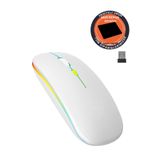 Osqar Beyaz Kablosuz Fare Wireless Mouse 4 Tuşlu Renk Sessiz Şarj Edilebilir Dpı Kontrol