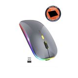 Osqar Metalik Gri Kablosuz Fare Wireless Mouse 4 Tuşlu Renk Sessiz Tıklama Şarj Edilebilir Mouse