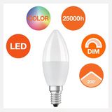 Osram Clb40 Rem 5.5 W Uzaktan Kumandalı Rgb Sarı Mum E14 Duy Led Ampul (6'Li Paket)