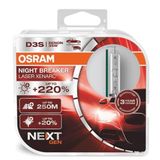 OSRAM D3S XENARC NIGHT BREAKER LASER Xenon Far Ampulü,%220 Daha Fazla Görüş, 250 Metre Görüş Mesafesi, 3 Yıl Garanti, 2'li Paket
