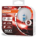 Osram H11 Night Breaker Laser Ampül Set 2'li +%150 Daha Fazla Işık 12V 55W
