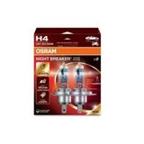 Osram H4 Night Breaker 220 12V %220 Fazla Işık (1 Takım-2 Ad.) Oto Ampul Seti (Yasal Haloj