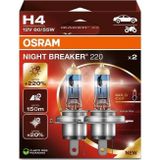 Osram H4 Night Breaker 220 12V %220 Fazla Işık (1 Takım-2 Ad.) Oto Ampul Seti