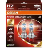 Osram H7 Night Breaker 220 12V %220 Fazla Işık (1 Takım-2 Ad.)