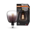 Osram Lamps Vintage 1906 LED lamba, duman tonlu, 4,5 W, 150 lm, küre şeklinde 140 mm çap ve E27 duy, sıcak beyaz ışık rengi, düz filament, kısılabilir, 15.000 saate kadar kullanım ömrü, 4058075760974
