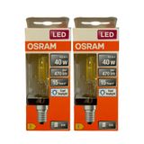 Osram LED Ampul, 4W (40W Eşdeğer), E14 Duy, 6500K Soğuk Beyaz Işık, Eski Tip Görünüm, 2 Adet