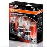 OSRAM LED H4 Night Breaker Far Ampulü, TüvTürk Onaylı 12V 20/19W, 330% Daha Parlak, 5 Yıl Garantili, 2'li Paket