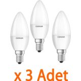 OSRAM LED Mum Ampul E14, 7,5W ile 60W Aydınlatma, 806 Lümen, 4000K Günışığı, 11,5 cm, 3 Adet