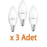 OSRAM LED Mum Ampul E14, 7,5W ile 60W Aydınlatma, 806 Lümen, 4000K Günışığı, 11,5 cm, 3 Adet