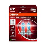Osram Night Breaker Laser H7, +%150 daha fazla parlaklık, halojen far lambası, 64210NL-2HB, 12V otomobil, asma kutu (2 lamba)