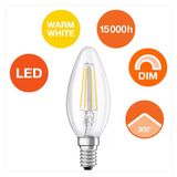Osram Sst Clb Fil40 4.5 W Sarı Mum E14 Duy Led Ampul (6'Li Paket)