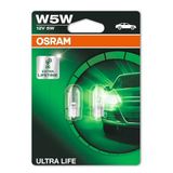 Osram T10 W5W Ultralife Plaka Park Içmekan Ampulü, 12V 2'li Paket, Universal Uzun Ömürlü Orijinal Sarı Renk
