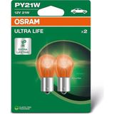 OSRAM ULTRA LIFE, PY21W, Çift Blister, (2 lamba), beyaz