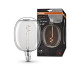 Osram Vintage 1906 LED lamba, şeffaf cam gövdeli, 4,8 W, 400 lm, balon şeklinde, 170 mm çap ve E27 duy, sıcak beyaz ışık rengi, 2700 K, kısılabilir filament, 15.000 saate kadar kullanım ömrü
