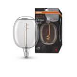 Osram Vintage 1906 LED lamba, şeffaf cam gövdeli, 4,8 W, 400 lm, balon şeklinde, 170 mm çap ve E27 duy, sıcak beyaz ışık rengi, 2700 K, kısılabilir filament, 15.000 saate kadar kullanım ömrü