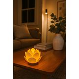 Ossa Lotus Çiçeği Tasarımlı Dekoratif Plastik Led Mumluk Tealight - Sıcak ve Zarif Işık