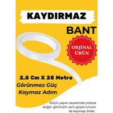 Ossofol Şeffaf Merdiven Zemin Kaydırmaz Bant - 25 metre - Beyaz - Şeffaf