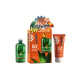 Ostwint 100 ml E Vitaminli SPF 50+ Güneş Kremi ve 100 ml Aloe Vera Nemlendirici Jel Hediyeli Set - Yüksek Koruma ve Yoğun Nemlendirme