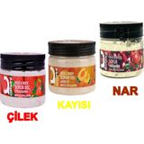 Ostwint Yüz Ve Vücut Scrub Jel Peeling Yüz Maskesi 3'Lü Set Çilek Kayısı Nar