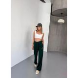 Osy Modal Yumuşak Dokulu Kumaş Nakış işlemeli Rahat Bol Paça Eşofman Pantalon - Yeşil