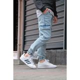 Osyday Erkek Jogger Kargo Cepli Kot Pantolon - Lastikli Bel ve Paça, Yıkamalı Denim - Buz Mavi