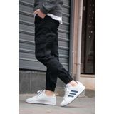 Osyday Erkek Siyah Jogger Kargo Cepli Kot Pantolon - Lastikli Bel ve Paça, Esnek Kumaş