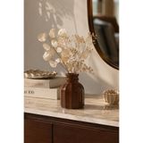 Otaera Kahverengi Nazik Çizgiler Vazo - Modern & Minimal Dekoratif Obje, Salon ve Ofis Çiçeklik