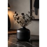 Otaera Yalın Mini Dekoratif Vazo - Modern Dekoratif Obje, Taş Dokulu Minimal İskandinav Vazo, Siyah Renk