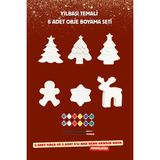 Otaera Yılbaşı Temalı Obje Boyama Seti, 6 Figür, Kendin Yap DIY , Boya Etkinlik, Fırça & Boya Dahil