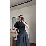 OTAKU Kadın Sırt Bağlamalı Korse Detaylı Crop Bluz