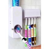Otamatik Diş Macunu Sıkacağı Ve 5 Adet Diş Fırçalığı Macun Sıkacak Diş Fırçası Banyo Askı Seti