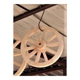 Otantik Çarşı Ahşap At Arabası Tekeri 50 cm Boyasız Dekoratif Obje, 60788