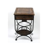 Otantik Çarşı Ahşap Plak Standlı Komodin Etajer 40x40x69 cm. KNA580