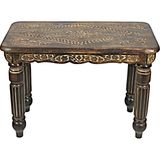 Otantik Çarşı Eskitme Ahşap Dikdörtgen Sehpa K02 74X37X54 Cm. - Siyah - Ahşap