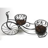 Otantik Çarşı Eskitme Ahşap Ferforje Bisiklet Çiçeklik 81X23X45 Cm.