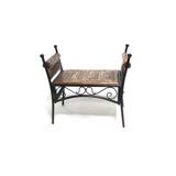 Otantik Çarşı Eskitme Ahşap Ferforje Puf Tabure 63x38x62 cm, 67372