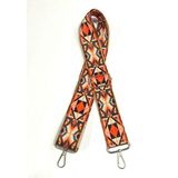 Otantik Desenli Çanta Sapı / Ayarlanabilir Palaska / Polyester Çanta Sapı - Turuncu - Standart