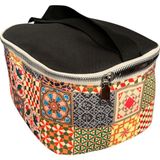 Otantik Desenli Termoslu Beslenme Çantası Su Geçirmez Termal, Sıcak Soğuk Yemek Taşıma Çantası - 18 cm (en) x 24 cm (boy) x 12 cm (yükseklik) - Sarı - Kahverengi