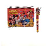 Otantik Disney Mickey ve Arkadaşları İmzalı Kitap ve Kalem Seti (Kırmızı)