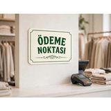 Otantik Gift Shop Ödeme Noktası Yazılı Mdf Ahşap Tabela 20X15 cm 3mm Mdf - Mağaza Kasa Önü Levhası