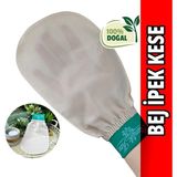 Otantik Kese Bej İpek Banyo Kesesi, Kimyasal İçermez, Doğal Peeling ve Cilt Temizliği
